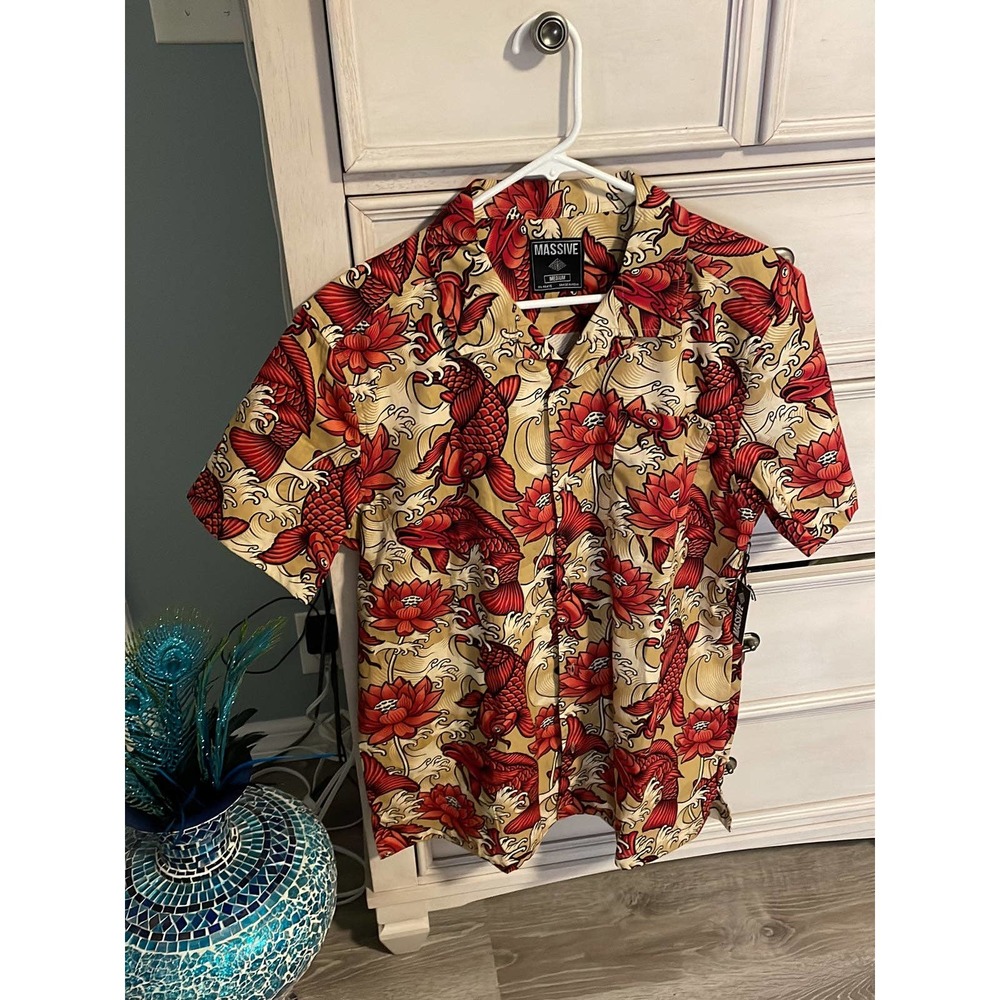 NWT men’s Poi fish tropical button down shirt medium